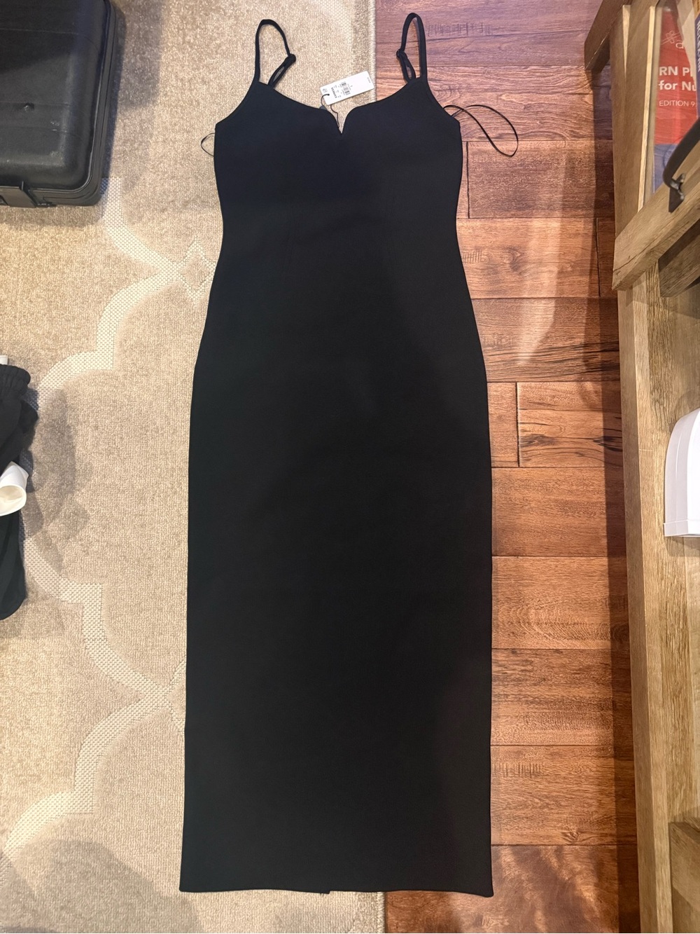 Express Black Slim Slip Dress with Spaghetti Straps